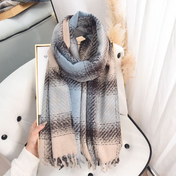 2025 New Creative Designer's Dotted Checkered Atmospheric Couple Scarf British Style Tassel_voghion.com