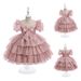 Mother & Kids Girls dress bow princess dress performance costume Christmas puffy cake dress flower girl wedding dress dress_voghion.com