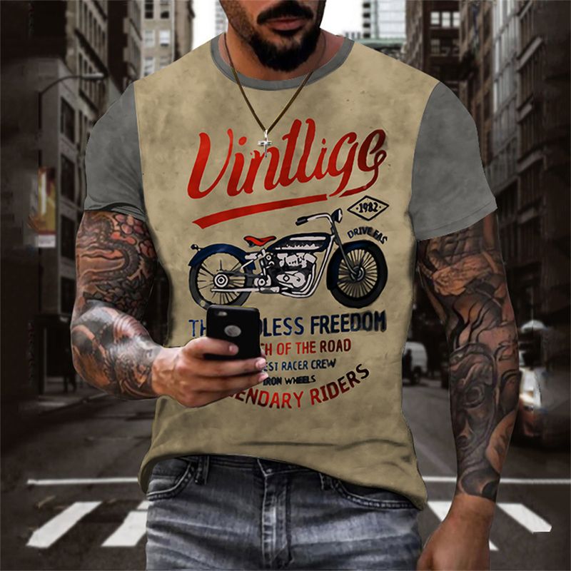 Sommer Europa und die Vereinigten Staaten 3D-Kurzarm-T-Shirt für Herren, bedruckt, Persönlichkeit, wunderbarer Stil, Außenhandel_voghion.com