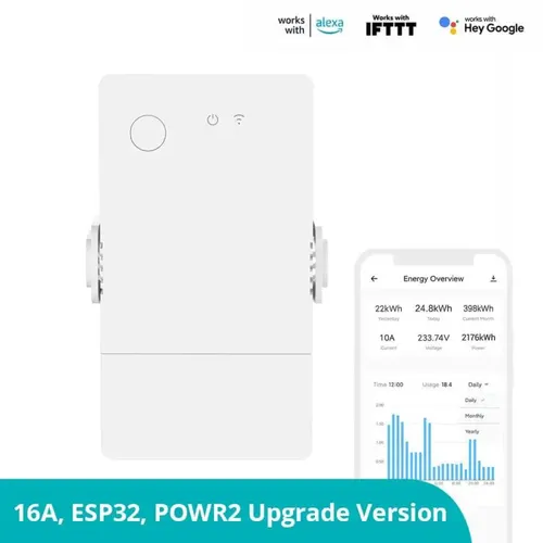 SONOFF POW Origin Powr316 Güç Ölçer 16A Wifi Akıllı Anahtar Alexa Google Home EWek Uygulaması ile Çalışır Ifttt_voghion.com