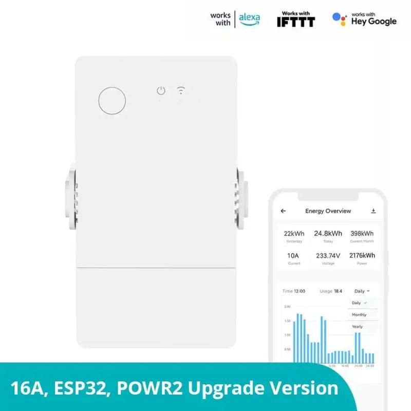 SONOFF POW Origin Powr316 Power Meter 16A Wifi Smart Switch Works With Alexa Google Home EWek App Ifttt_voghion.com