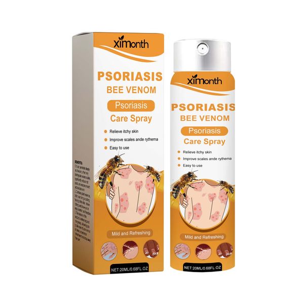 Ximonth Bee Venom Psoriasis Care Spray, Psoriasis Spray Örtkylning Anti-Itch Hudvård Anti-mjäll Lätt rodnadsspray_voghion.com