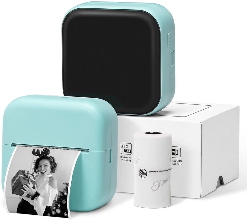 M02X tinta nélküli zsebnyomtató Bluetooth termikus hordozható matricakészítő gép (zöld)_voghion.com