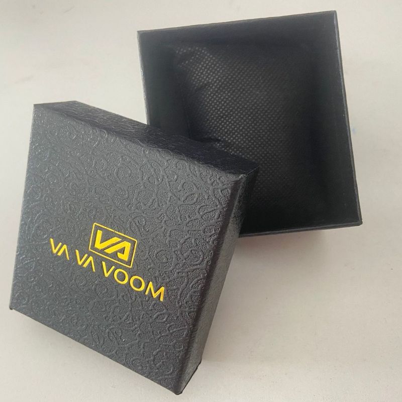VA VA VOOM Marka Mücevher Saat Kutusu Karton Kutu Dikdörtgen Timsah Desen Sıcak Damgalama Logosu_voghion.com