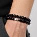 Bracciale elastico unisex impilabile con mezza perlina, stile bohémien, hip-hop creativo_voghion.com