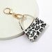 Portachiavi con ciondolo per borsa, con stampa leopardata, piccolo portachiavi curvo in pelle PU, portachiavi con portamonete, accessorio per borsa per auto transfrontaliera_voghion.com