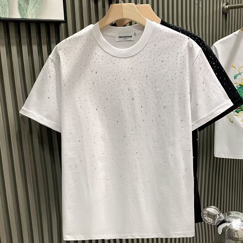 M861 P36 Sommer Neue Casual Jugend Licht Luxus Eis Seide Mode Marke Strickwaren T-shirt Männer Kurzarm_voghion.com