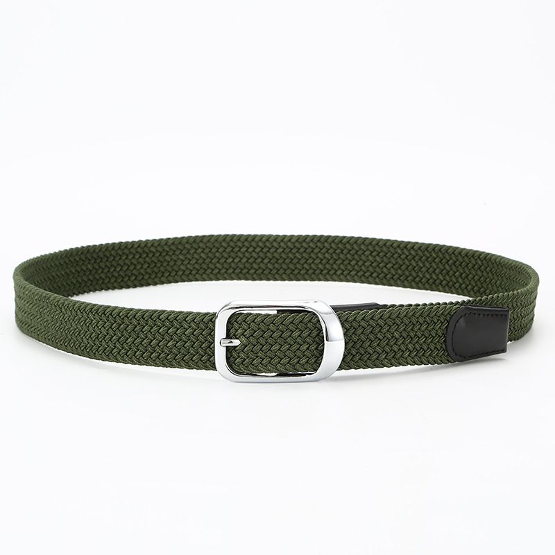 buckle Comfortable Men's And Women's Woven Elastic Belt, Korean Version, Casual Multifunctional Golf Belt_voghion.com