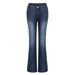 Retro Flare Jeans – Mid-Rise Stretch Bootcut Denim Pants For Women (Vintage Wash, Curve-Hugging Silhouette)_voghion.com