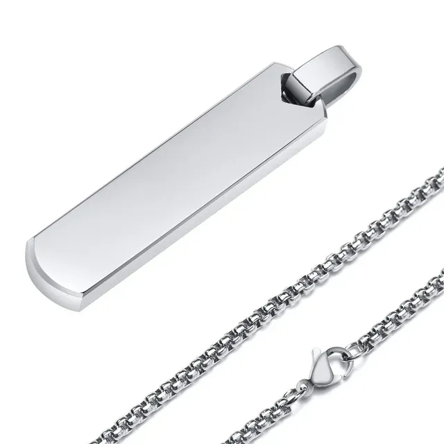Collier initial Vnox tendance pour hommes, pendentif épais à barre verticale géométrique avec lettres A-Z, collier simple et décontracté, cadeau pour lui_voghion.com