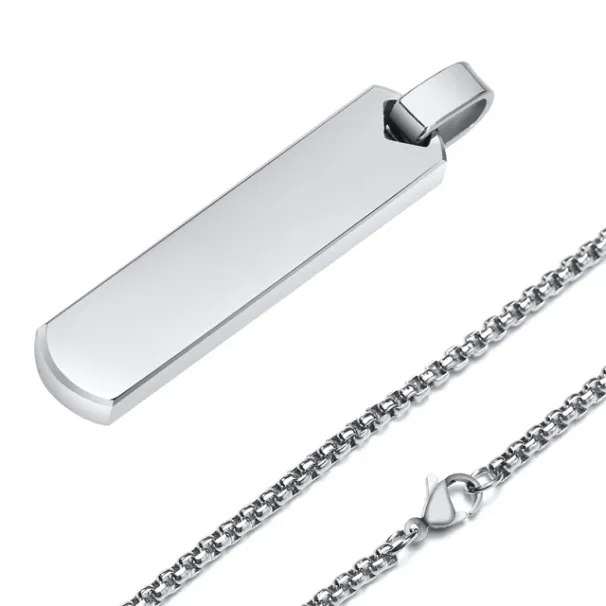 Collier initial Vnox tendance pour hommes, pendentif épais à barre verticale géométrique avec lettres A-Z, collier simple et décontracté, cadeau pour lui_voghion.com