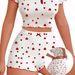 Women's Sleepwears Jacquard Pit Shorts Short Sleeved Love Women's Pajamas Set Can Be Worn As Home Clothes_voghion.com