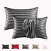 Satin Jacquard Pillowcase Set Luxury Envelope Closure Design With Striped Embroidery Breathable Hypoallergenic Bedding_voghion.com