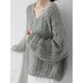 girl French Style Lazy Soft Sweater Women, Solid Color, Thin For Autumn Winter, Gentle And Elegant Collar Knitted Top_voghion.com