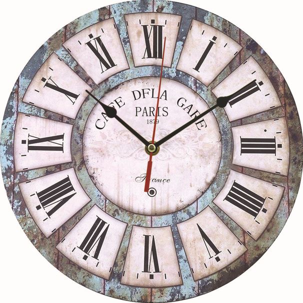 Wooden Wall Clock – Silent Sweep Movement, 30cm Round MDF Design, Roman Numerals & 24H Indicators, Battery Powered For Home & Office Decor_voghion.com