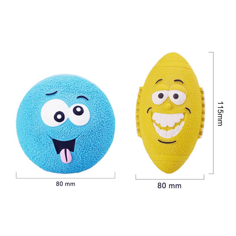 Guangying Dog Squeaky Toy Built-in Sound Device Soft Funny Face Dog Chewing Toy Relieve Boredom Latex Interactive Fetch Play Dog Ball Outdoor_voghion.com