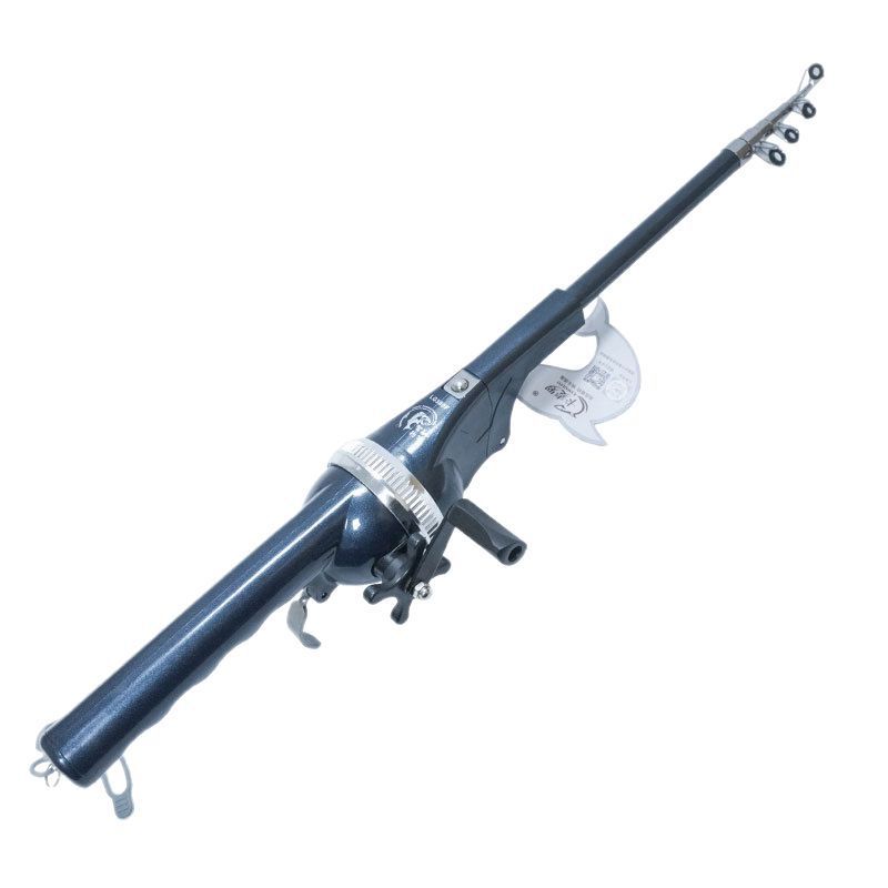 Canne à pêche ultra courte et pliable avec moulinet intégré pour lancer longue distance_voghion.com