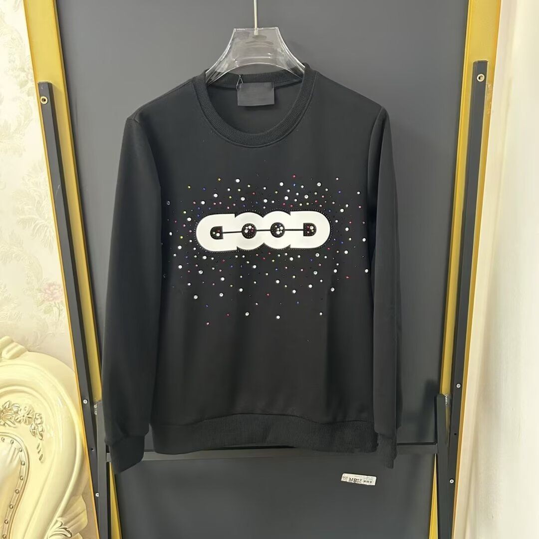 Herren-Langarmshirt – Oversized-Streetwear-Stil, Baumwollmischung, weich und atmungsaktiv für den Alltag (Schwarz/Weiß)_voghion.com