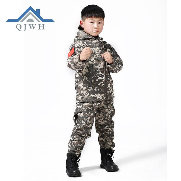 001 Soft Shell TAD Jacket Mountaineering Thickened Warm Windproof Waterproof Training Set Separate Purchase Children's_voghion.com