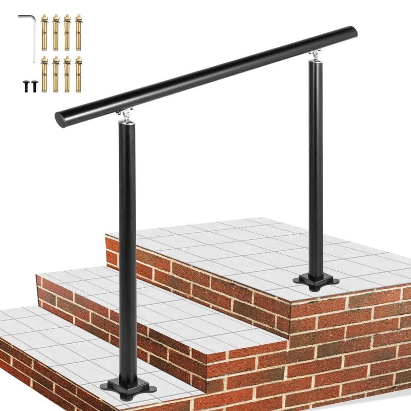 Handrails Kit Outdoor FT Steps 13 Railing Adjustable Stair Fo Rail Elderly 3 Stair For The Black Angle Aluminum Handrails Hand_voghion.com