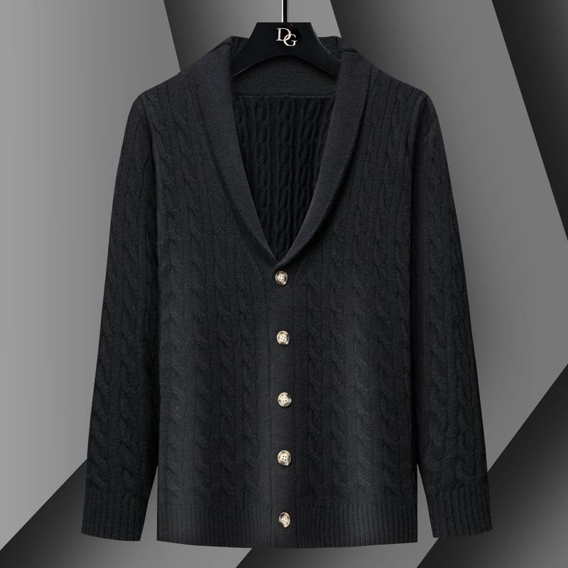 Men's Clothing Spring and autumn knitted cardigan thin sweater small jacket middle aged and young men's clothing solid color knitted cardigan men_voghion.com