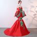 Handbesticktes rotes chinesisches Abendkleid mit abnehmbarer Schleppe – Elegantes Meerjungfrauenkleid für Bühnenauftritte, Modenschauen und kulturelle Veranstaltungen_voghion.com