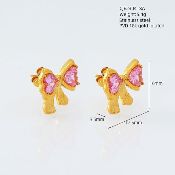 Exquisite Design, Cat Eye Stone Butterfly Feminine Temperament, Zircon Inlaid Earrings, Versatile, Simple And_voghion.com