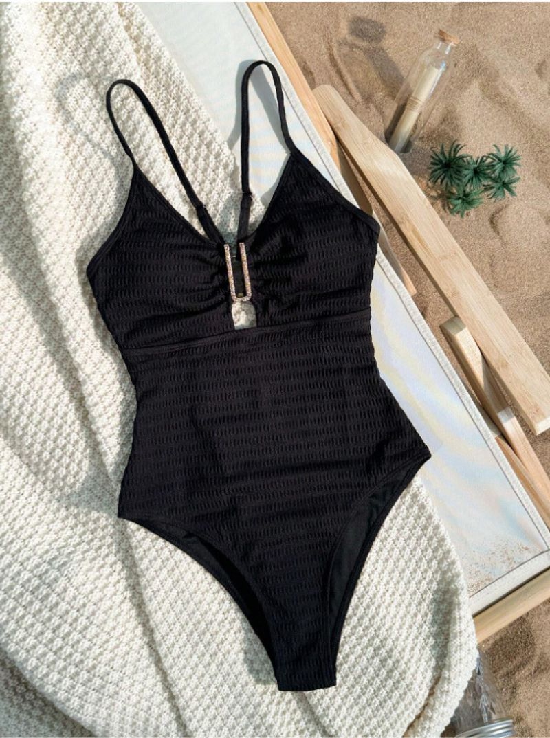 Maillot de bain une pièce sexy ajouré pour femme, style européen et américain, coupe slim, idéal pour les vacances à la plage_voghion.com