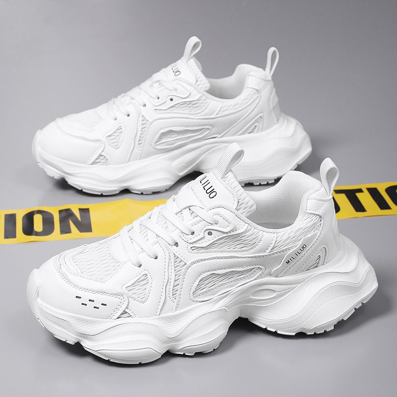 Zapatillas deportivas bajas de estilo papá, estilo guerrero negro, con grafiti antiguo y adhesivo en frío, para hombre y mujer, 2025_voghion.com