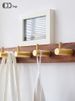 Solid wood ho, single Chinese style entrance, Nordic dressing fitting room, light luxury brass wall hanging clothes_voghion.com