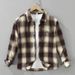 Retro Plaid Long Sleeved Shirt For Men, Fashionable And Versatile, Artistic And Casual Loose Top_voghion.com