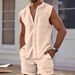 Sommer Herren Weste Hemd Casual Lose Ärmellose Shorts Strand Set_voghion.com