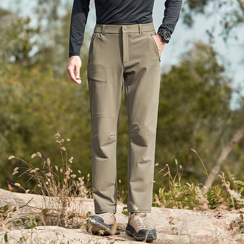 ​Men's Stretch Tapered Softshell Pants - Lightweight Nylon Blend For Commuting & Outdoor Adventures - Navy/Black/Khaki​_voghion.com