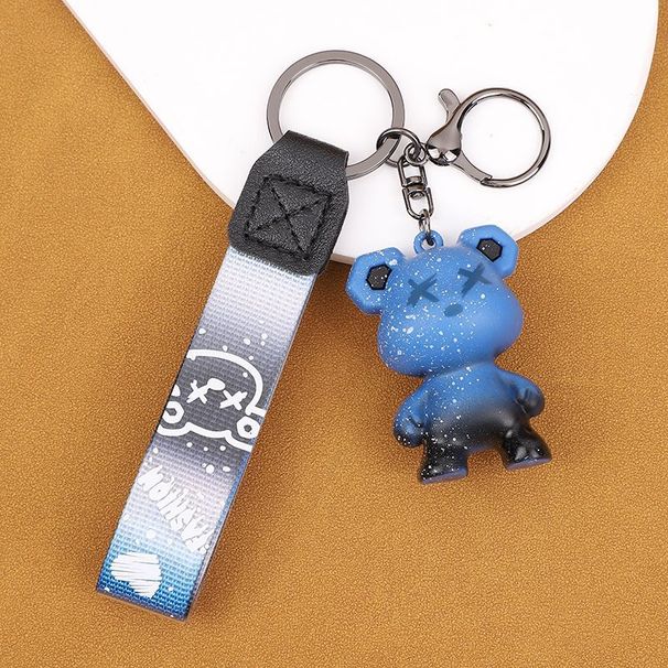 Chameleon Bear Keychain Flip Fur Car Keychain Female Cartoon Bear Creative Couple Exquisite Bag Pendant_voghion.com