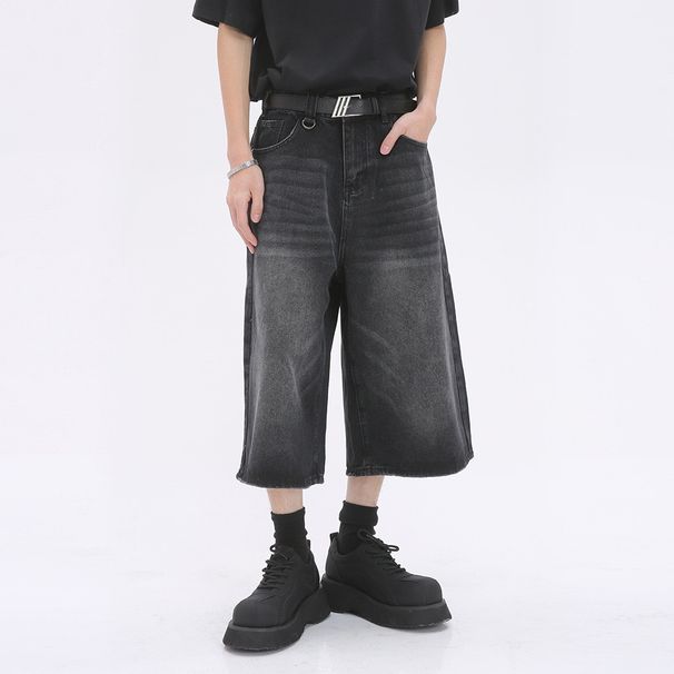 Men's Denim Shorts Cross Border High Quality 2024 Summer Men's Cropped Pants Trendy Denim Shorts_voghion.com