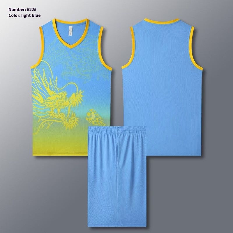 Basketballanzug Herren- und Damentrikots Studententeam Trainingstrikot Weste Loong Boat Spieluniform_voghion.com