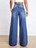 new jeans high waist ripped holes loose slimming wide leg pants_voghion.com