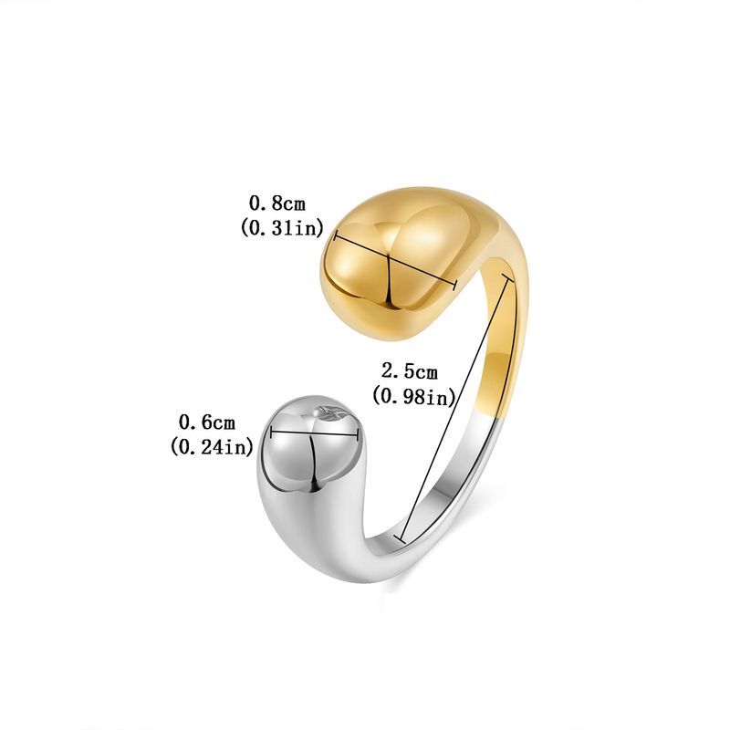 Two Color Design Irregular Opening Unique High End Simple And Atmospheric Female Ring_voghion.com