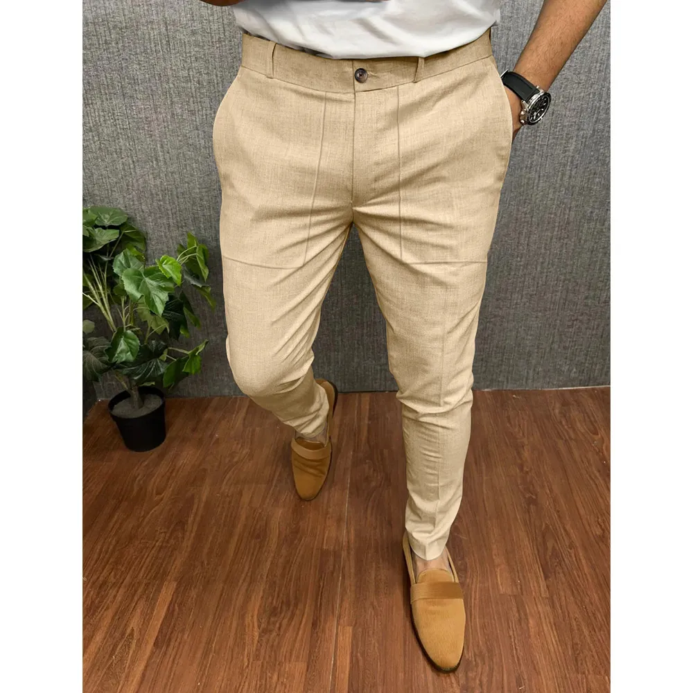 Men's Clothing Large Pocket Details Casual Formal Pants_voghion.com