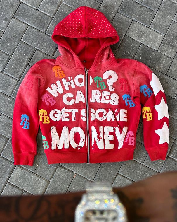 Felpa con cappuccio streetwear retrò Y2K con stampa di lettere in schiuma, felpa oversize unisex con cerniera, moda hip hop, pullover con grafica 3D_voghion.com