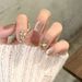 Spring And Summer Whitening Dressing New Milk Tea Brown Cat Eye Full Diamond Finished Nail Tips Sparkling_voghion.com
