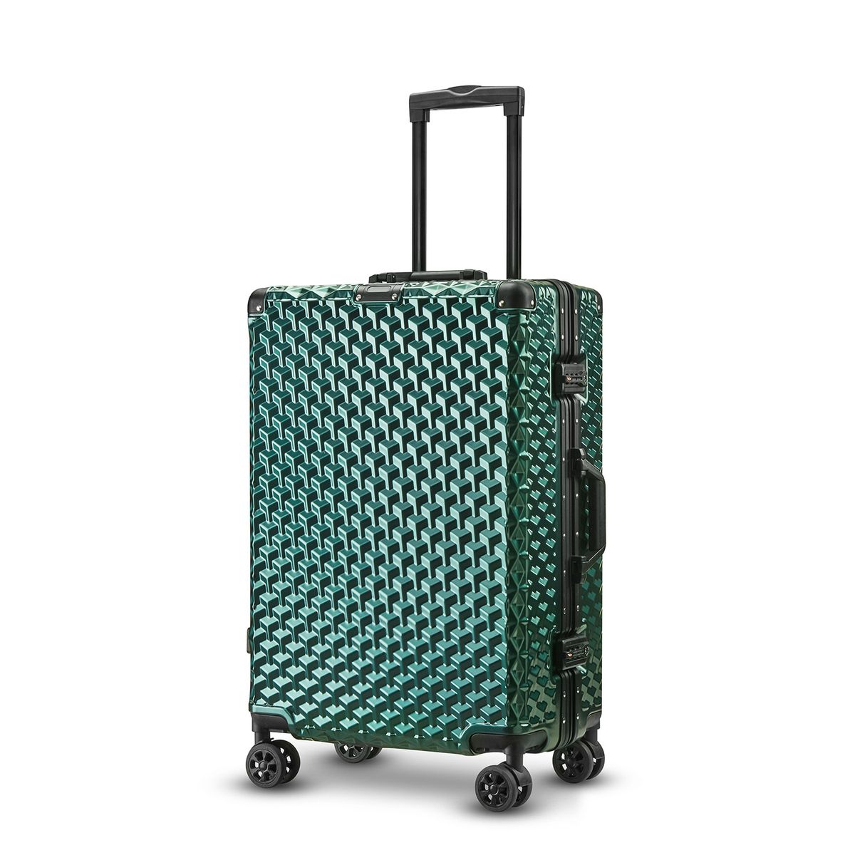 Nov barvno ujemajoč se aluminijast kovček za voziček z veliko prostornino, univerzalni kovček na kolesih, vrhunski komplet treh kovčkov z aluminijastim okvirjem_voghion.com