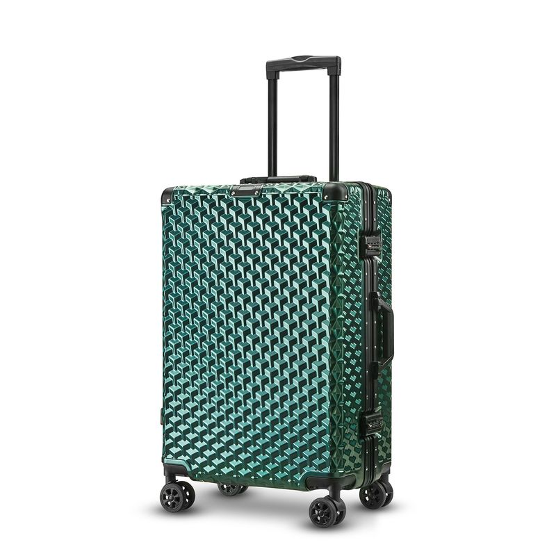 New Color Matching Aluminum Frame Trolley Case Large Capacity Universal Wheel Cabin Suitcase High End Aluminum Frame Suitcase Three Piece Set_voghion.com