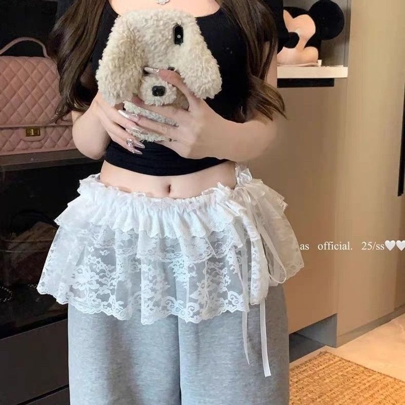 Koreanische 2025 Neue Schwere Spitze Trim Rock Krawatte, Kurzen Stil, Gepaart Mit Schürze_voghion.com