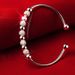 Stylish Simple Atmospheric Ladies Silver Bracelet Commuter Bead Ball Birthday Gift_voghion.com