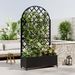 round Metal Planter Box With Trellis Raised Garden Bed With 4 WheelsTrellis & Privacy Screen For Climbing Plants, Vegetables, Vines_voghion.com