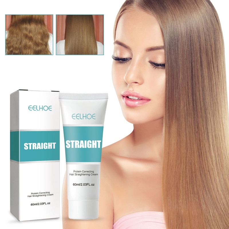 60ml capelli lisci crema correttiva proteica rilassanti seta liscia lucentezza veloce styling crespo riparazione bellezza salute cura del maquiagem_voghion.com