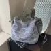 Borsa per la spesa da donna di grande capacità, stile foresta, in tela, alla moda, a righe, per ufficio e pendolarismo_voghion.com