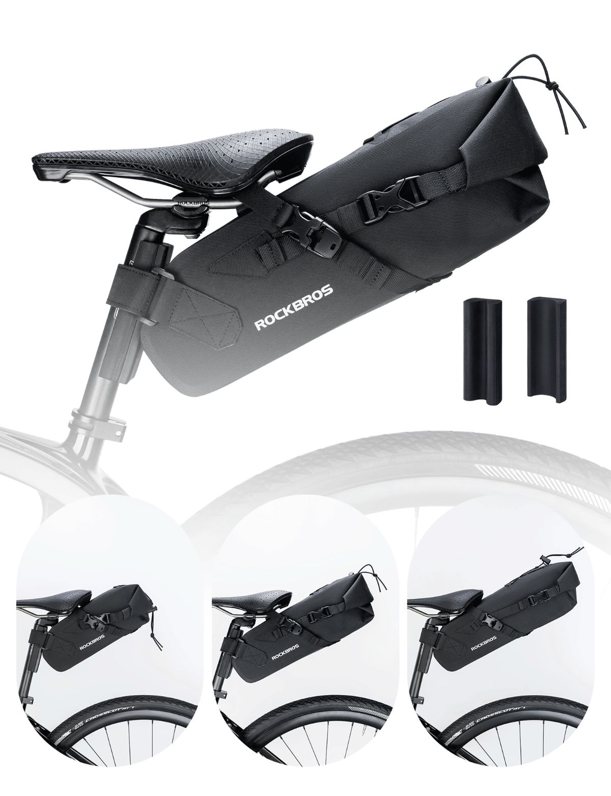 Borsa da sella ROCKBROS 3L, borsa portapacchi per bicicletta, borsa da viaggio per biciclette_voghion.com