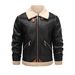 Men's Clothing Men's Winter Shearling Leather Jacket - Bomber Style With Lamb Wool Lining, Workwear Fashion, Windproof & Durable_voghion.com